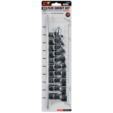 Performance Tool 10 pc. 3/8" Dr. Metric Flex Socket Set