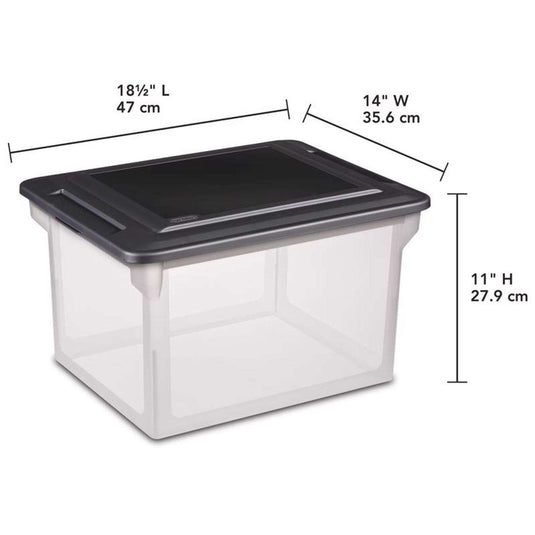 Sterilite 4.4 cu ft Black/Clear Storage Unit 11 in. H X 14 in. W X 18.5 in. D Stackable