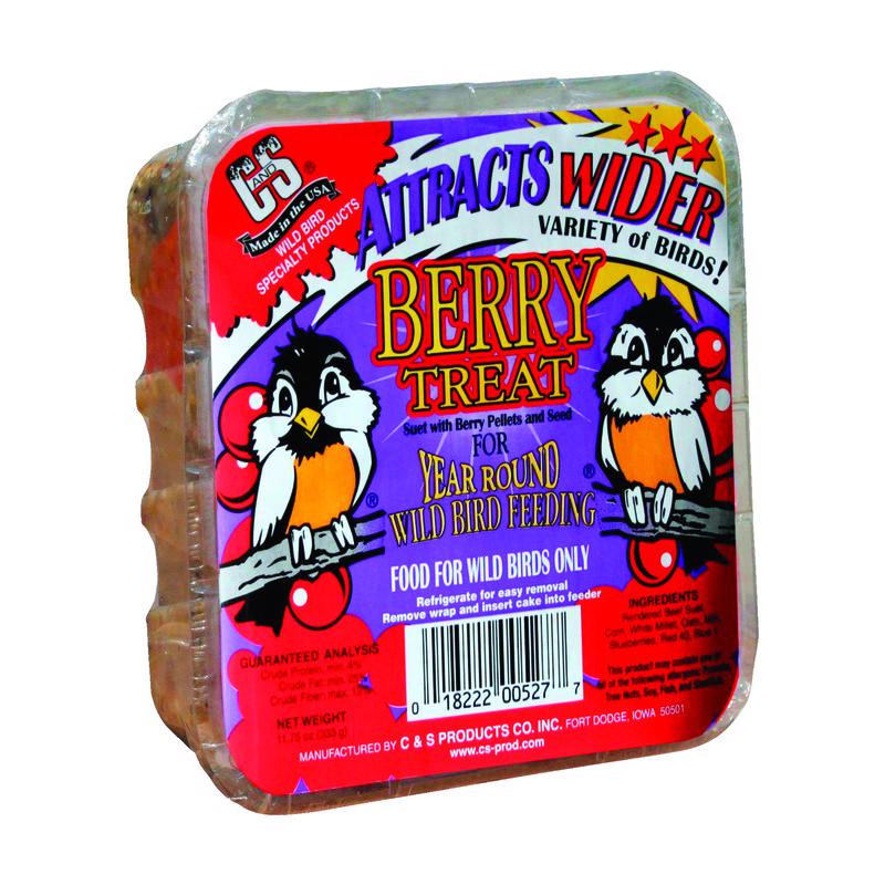 Load image into Gallery viewer, C&amp;S Products Berry Treat Assorted Species Beef Suet Wild Bird Food
