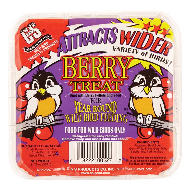 Load image into Gallery viewer, C&amp;S Products Berry Treat Assorted Species Beef Suet Wild Bird Food
