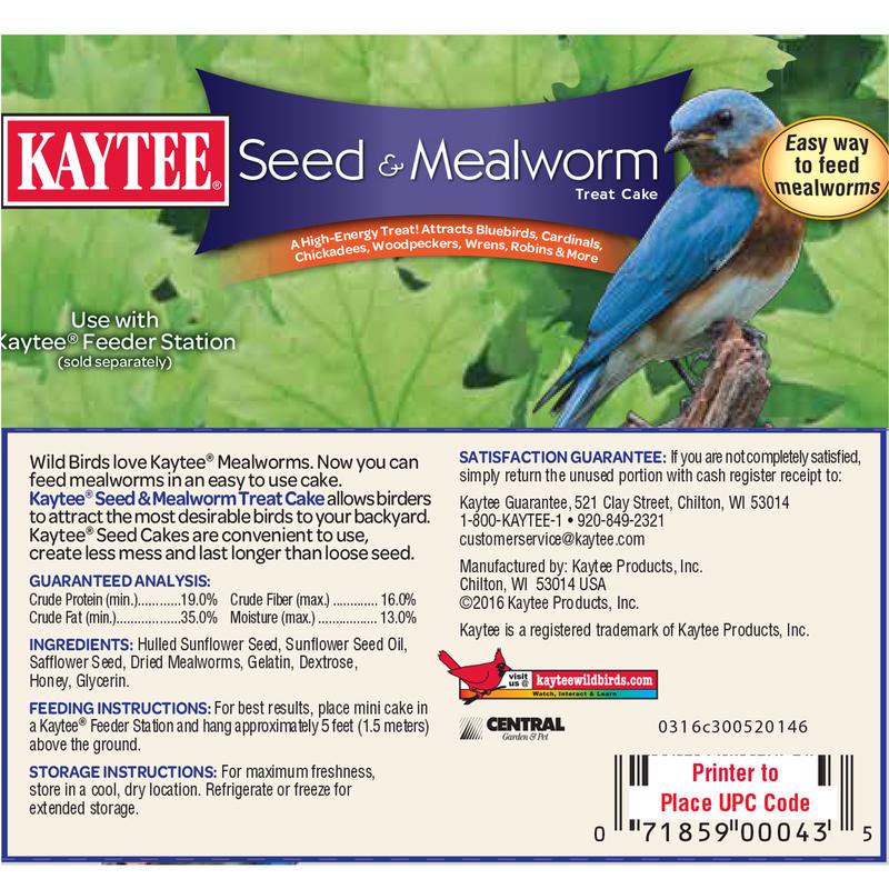 Load image into Gallery viewer, Kaytee Wild Bird Hulled Sunflower Seed Seed Cake 6 oz
