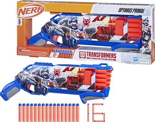 Nerf Transformers Optimus Primal Dart Blaster 16 Nerf Elite Darts Gifts for 8 Year Old Boys & Girls