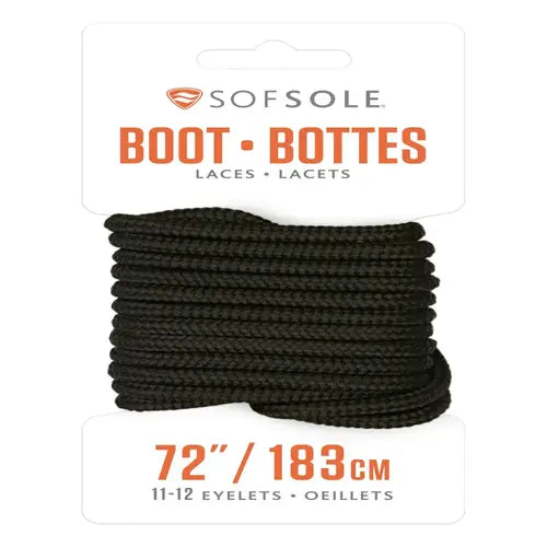 Sof Sole  Boot Laces 72" Black Black