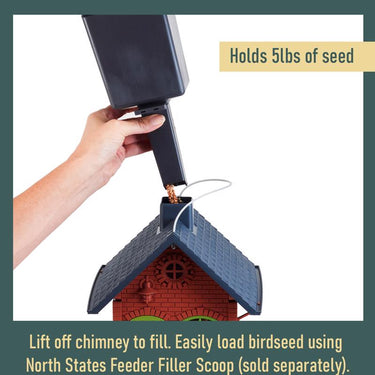 North States Village Wild Bird 5 lb Plastic Hopper Bird Feeder 4 ports
