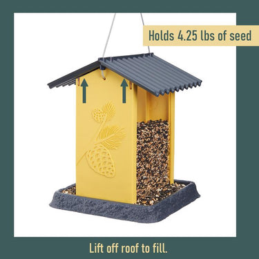 North States Village Wild Bird 4.25 lb Plastic Pinecone Hopper Bird Feeder 4 ports