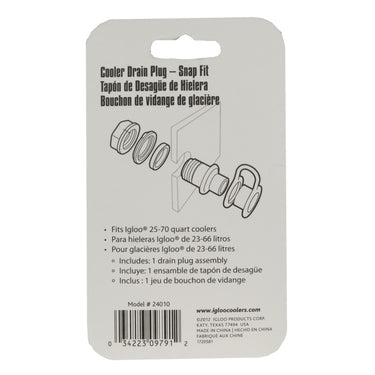 Igloo Cooler Drain Plug White 1 pk