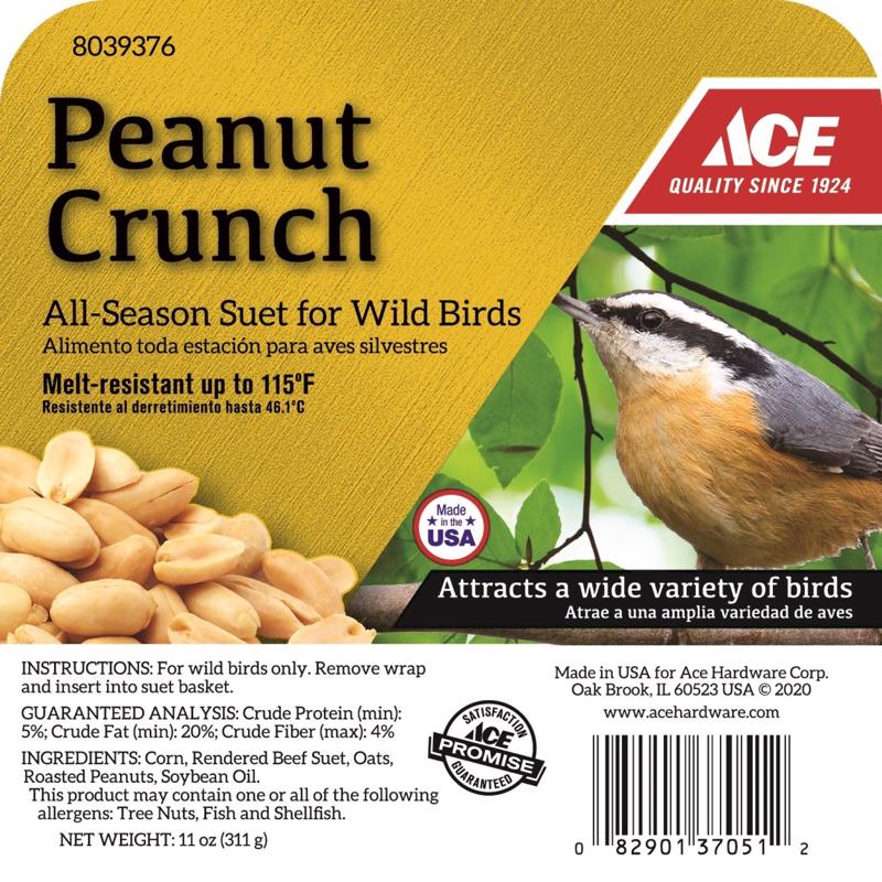 Load image into Gallery viewer, Ace Peanut Crunch Assorted Species Beef Suet 11 oz
