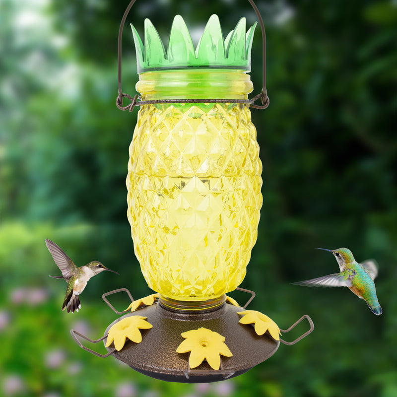 Load image into Gallery viewer, Perky-Pet Hummingbird 28 oz Glass/Plastic Pineapple Nectar Feeder 5 ports
