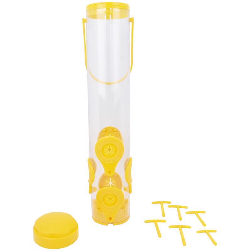 Load image into Gallery viewer, Perky-Pet Finch 1.5 lb Plastic Tube Bird Feeder 6 ports
