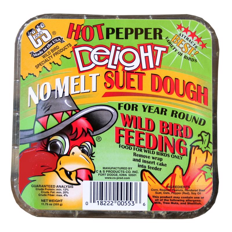 Load image into Gallery viewer, C&amp;S Products Hot Pepper Delight Assorted Species Beef Suet Wild Bird Food 11.75 oz
