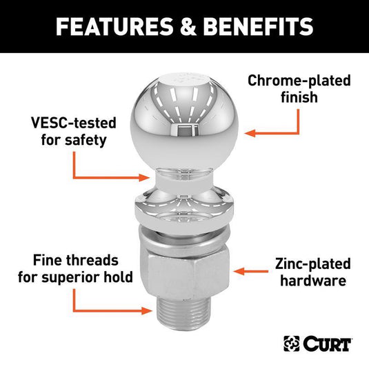 CURT 2000 lb. cap. 1.88 in. Hitch Ball