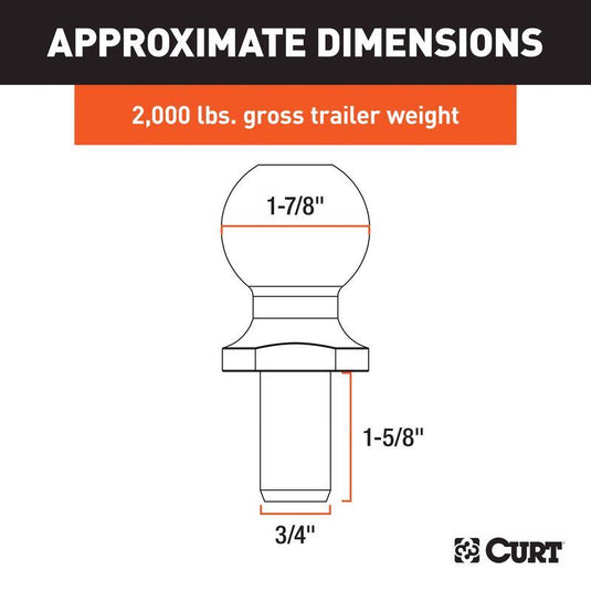 CURT 2000 lb. cap. 1.88 in. Hitch Ball