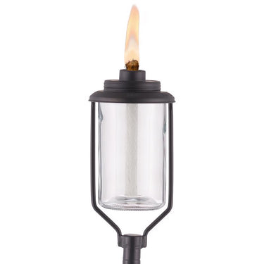 TIKI Convertible Black/Clear Glass/Metal 65 in. Tiki Outdoor Torch 1 pc