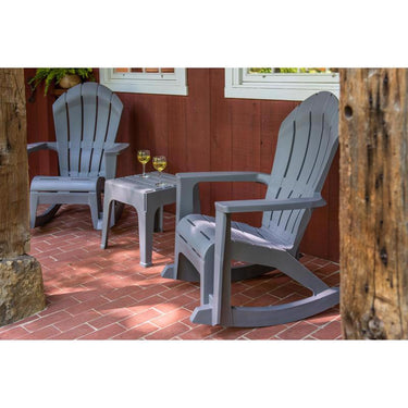 Adams Big Easy Westport Gray Resin Frame Adirondack Rocking Chair