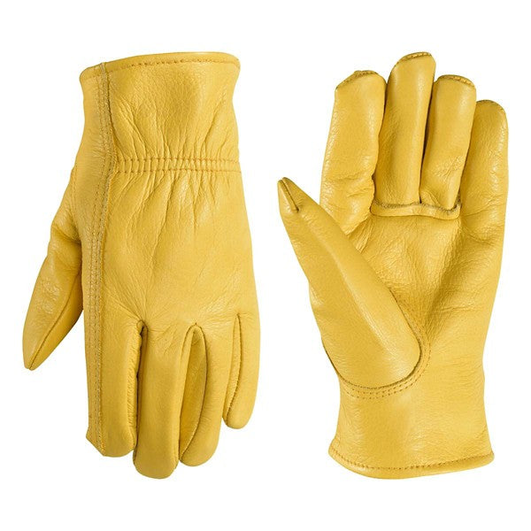 Wells Lamont Kids' Grain Cowhide Leather Driver with Palm Patch Gloves