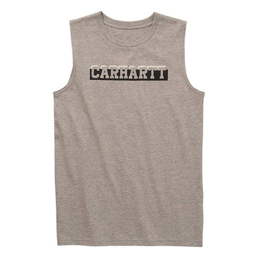 Boys' Carhartt Logo Crew Neck Tank Top (Grey Heather) Sizes S-XL