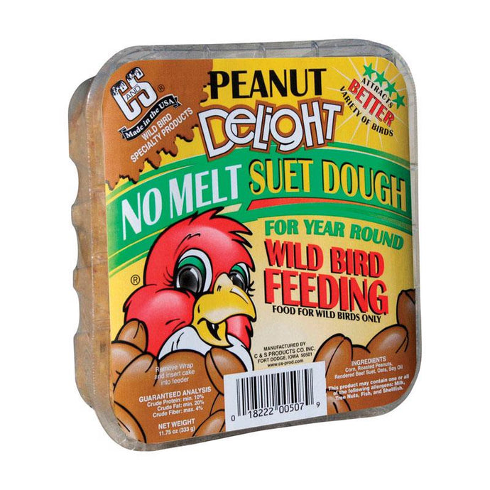 C&S Products Peanut Delight Assorted Species Beef Suet Wild Bird Food 11.75 oz