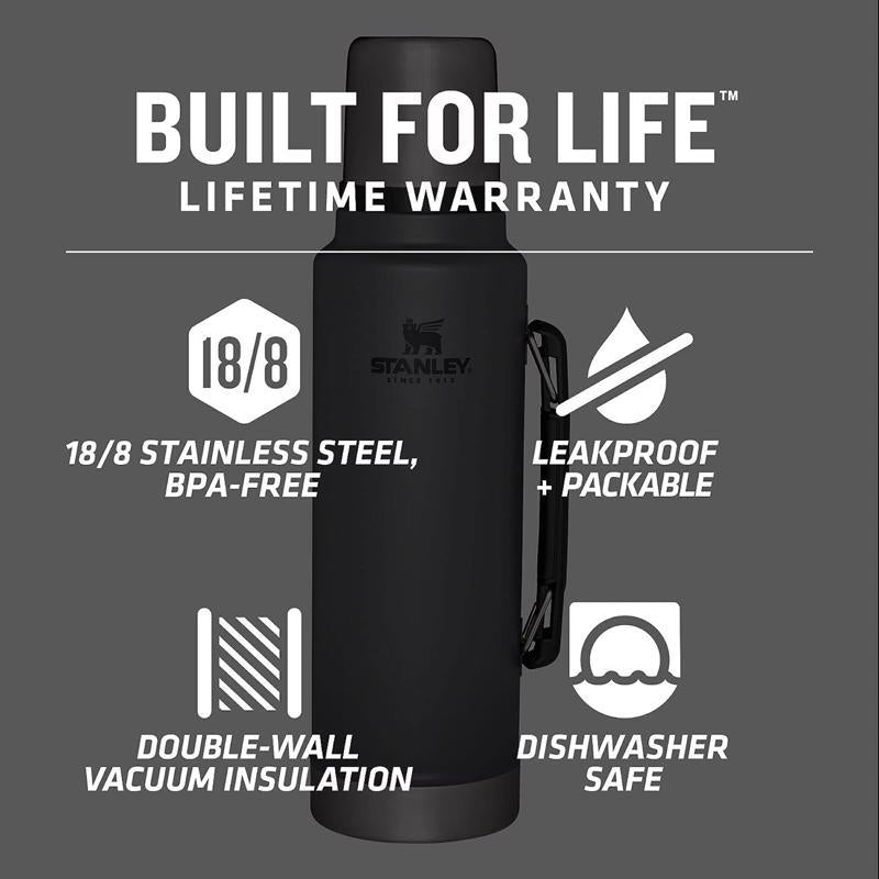 Load image into Gallery viewer, Stanley Classic Legendary 1.5 qt Hammertone Silver BPA Free Insulated Bottle
