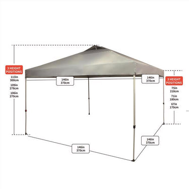 Crown Shade One Touch 150D Polyester Mighty Shade Canopy 9.9 ft. H X 12 ft. W X 12 ft. L