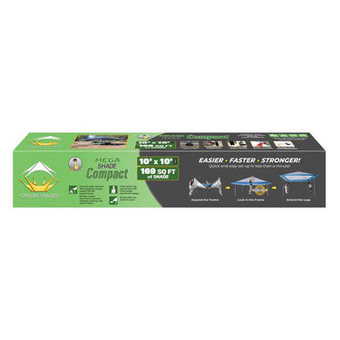 Crown Shade One Touch 150D Polyester Mega Shade Compact Canopy 9.4 ft. H X 12.9 ft. W X 12.9 ft. L