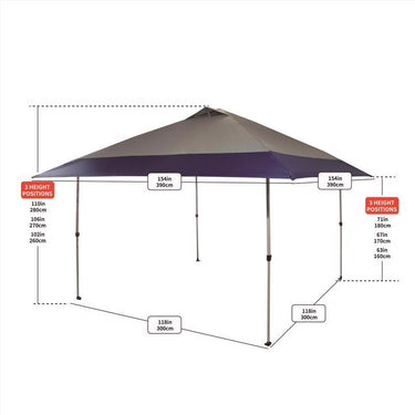 Crown Shade One Touch 150D Polyester Mega Shade Compact Canopy 9.4 ft. H X 12.9 ft. W X 12.9 ft. L