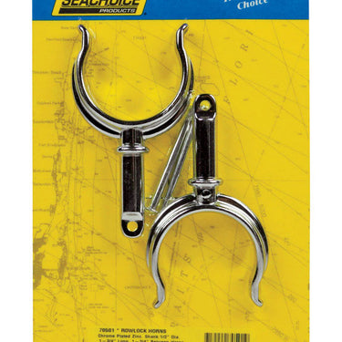 Seachoice Chrome-Plated Zinc 1-3/4 in. L X 1/2 in. W Oarlock Horns 2 pk