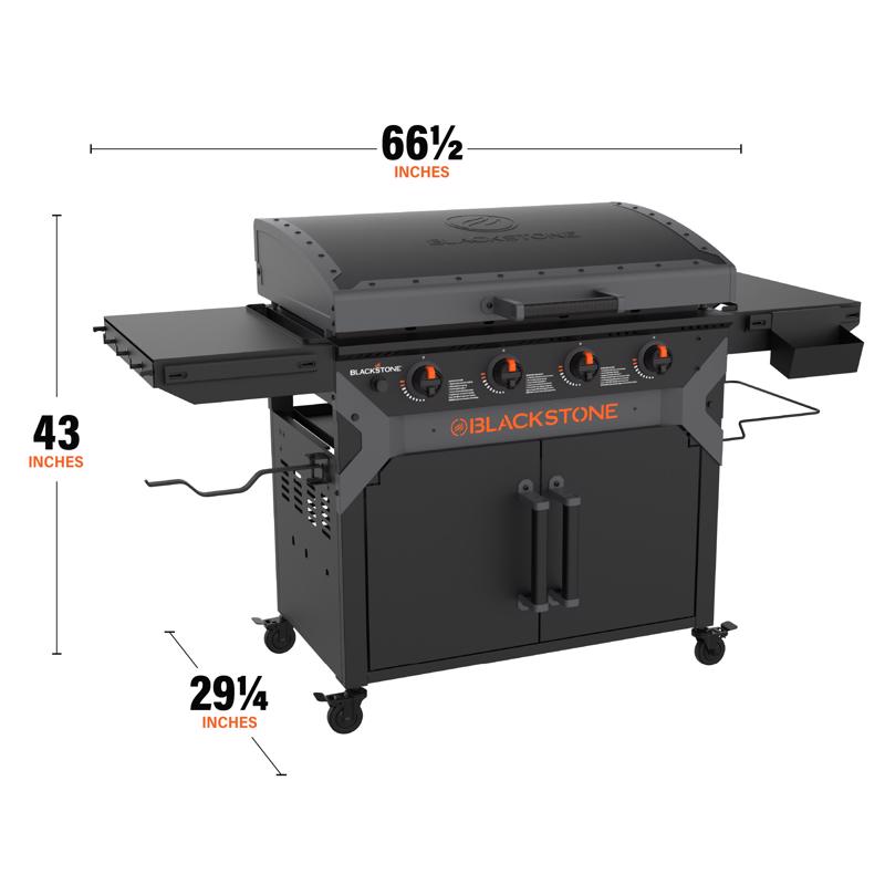 Load image into Gallery viewer, Blackstone Iron Forged 4 Burner Liquid Propane Outdoor Griddle with Hood Black
