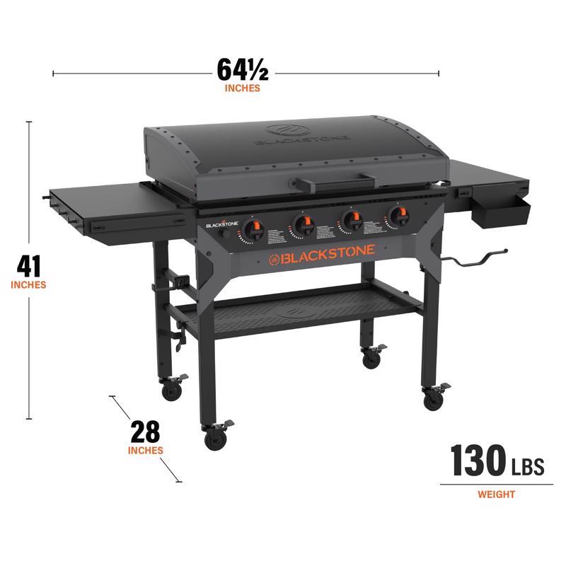 Load image into Gallery viewer, Blackstone Iron Forged 4 Burner Liquid Propane Outdoor Griddle with Hood Black
