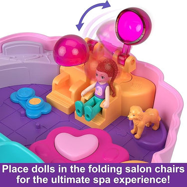 Polly Pocket Dolls And Playset, Animal Toys Groom & Glam Poodle Compact Playset