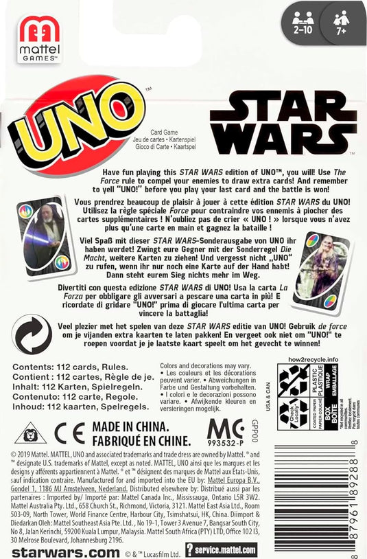 Mattel Games UNO Star Wars Card Game for Kids & Family with Themed