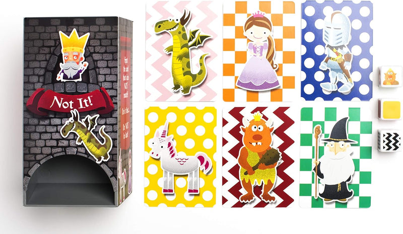 Load image into Gallery viewer, Not It Dice Games for Kids Strategy Game for Family Night Fun Card Game Stocking Stuffer Gift 3+ Players Ages 6+ Castle Land
