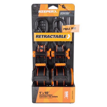 Keeper 1 in. W X 10 ft. L Black Retractable Ratchet 500 lb 2 pk