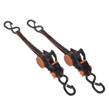 Keeper 1 in. W X 10 ft. L Black Retractable Ratchet 500 lb 2 pk