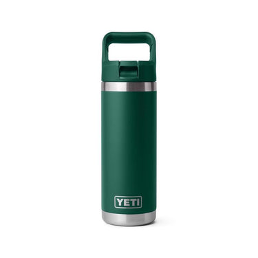 YETI Rambler 18oz Bottle w/Straw Cap (Black Forest Green)
