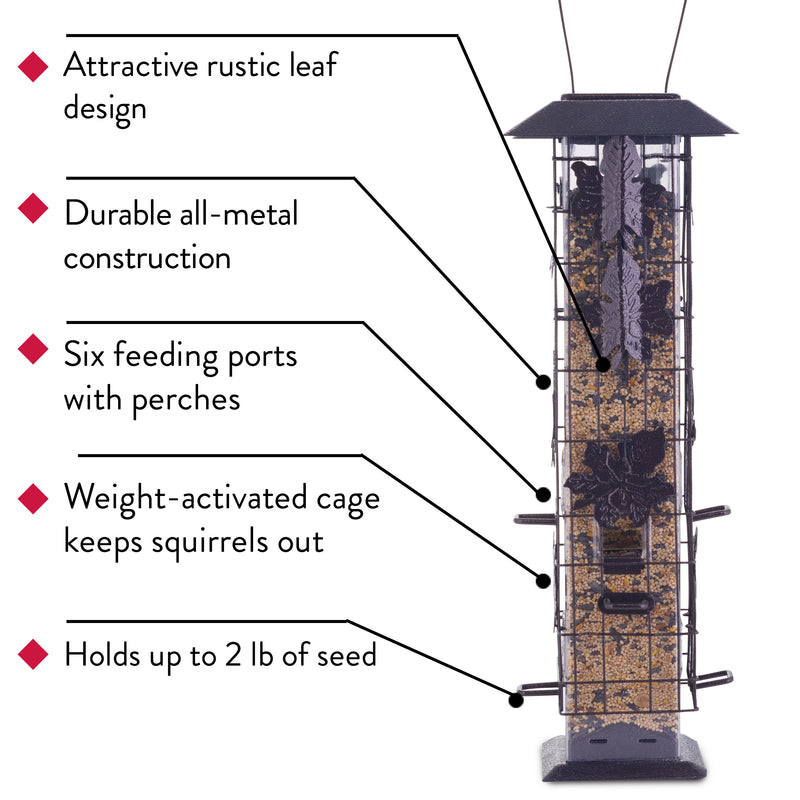 Load image into Gallery viewer, Perky-Pet Squirrel-Be-Gone Wild Bird 2 lb Metal/Plastic Bird Feeder 6 ports
