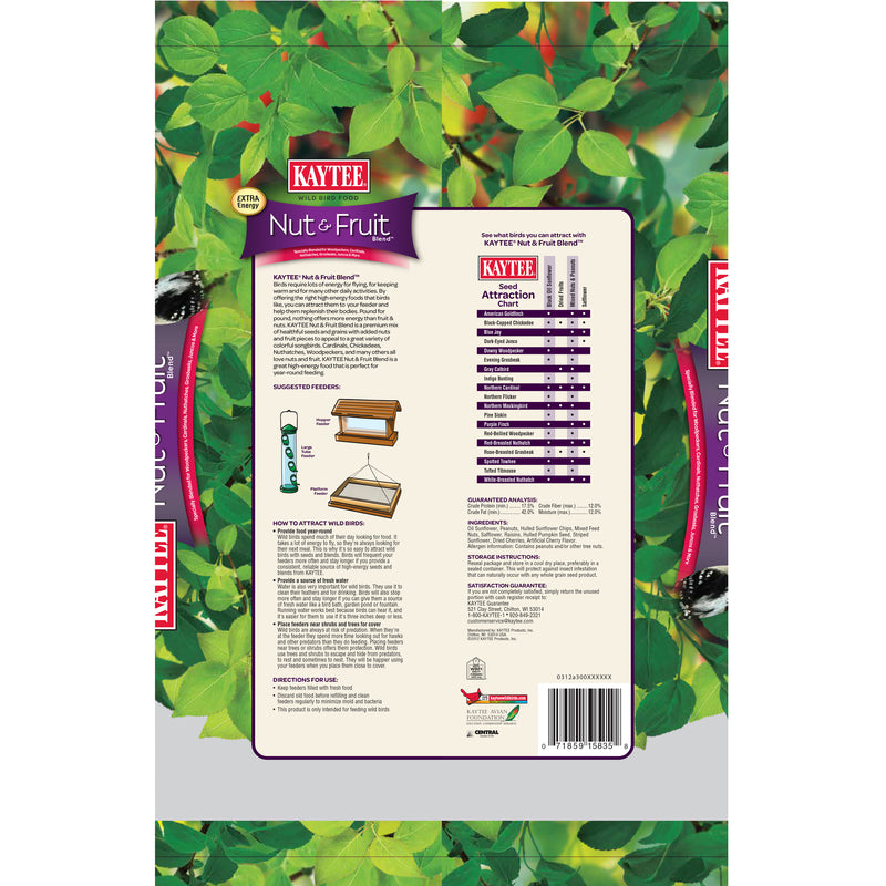 Load image into Gallery viewer, Kaytee Nut &amp; Fruit Blend Songbird Nut &amp; Fruit Wild Bird Food 5 lb
