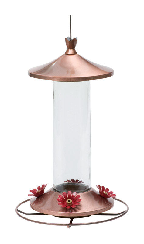 Load image into Gallery viewer, Perky-Pet Hummingbird 12 oz Copper/Glass Nectar Feeder 4 ports
