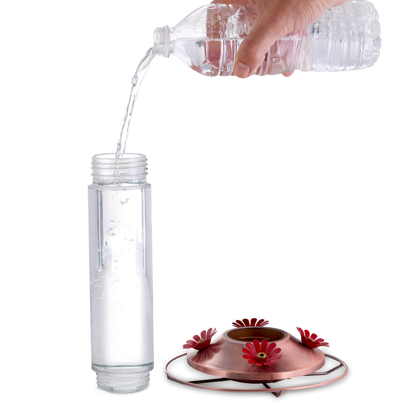 Load image into Gallery viewer, Perky-Pet Hummingbird 12 oz Copper/Glass Nectar Feeder 4 ports
