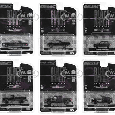 Diecast Green Light Black Bandit Series (1 Car per purchase)