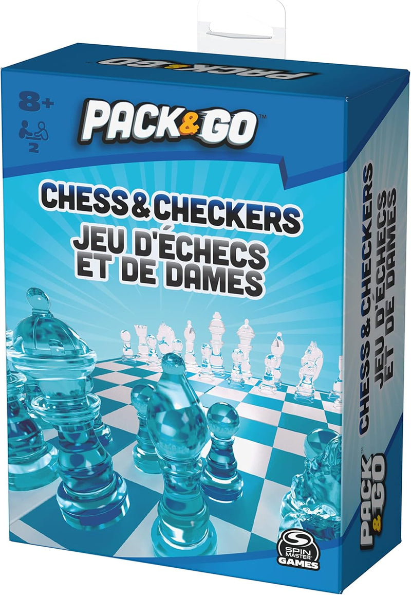 Load image into Gallery viewer, Pack &amp; Go Chess &amp; Checkers Board Game from Spin Master Games Portable 2-Player Games Chess Board Chess Set for Adults and Kids Ages 8 and up
