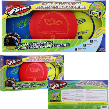 Wham-O Frisbee Disc Golf Set Includes Driver, Mid-Range & Putter, PDGA Approved Golf Disc Toss Game Set 3 Pack Outdoor Disc Game for Recreation Play Backyard Beach Park Tailgates