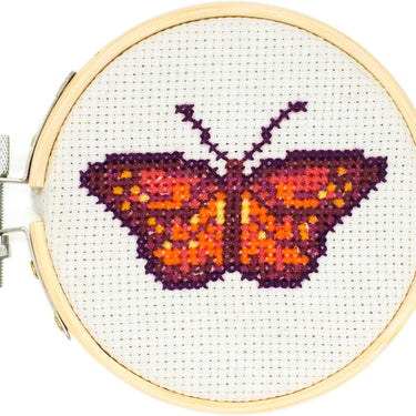 Kikkerland Mini Cross Stitch Embroidery Kit - Butterfly
