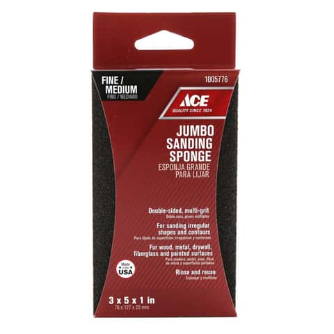 Load image into Gallery viewer, Ace 5 in. L X 3 in. W X 1 in. 120/80 Grit Assorted Extra Large Sanding Sponge
