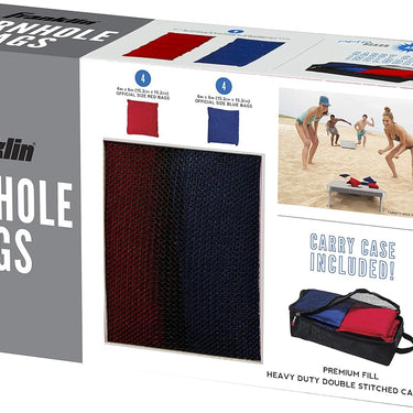 Franklin Sports Official Size Cornhole Bags - (8) Premium 6" Heavy Duty Double Stitched Canvas Bags - Includes Carry Case