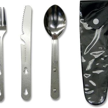 Stansport Stainless Steel Knife, Fork & Spoon Set