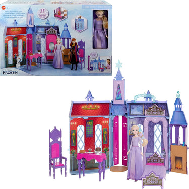Arendelle Doll-House Castle (2+ ft) with Elsa Fashion Doll, 4 Play Areas, and 15 Furniture and Accessory Pieces from Disney’s Frozen 2