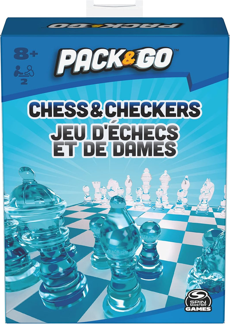 Load image into Gallery viewer, Pack &amp; Go Chess &amp; Checkers Board Game from Spin Master Games Portable 2-Player Games Chess Board Chess Set for Adults and Kids Ages 8 and up
