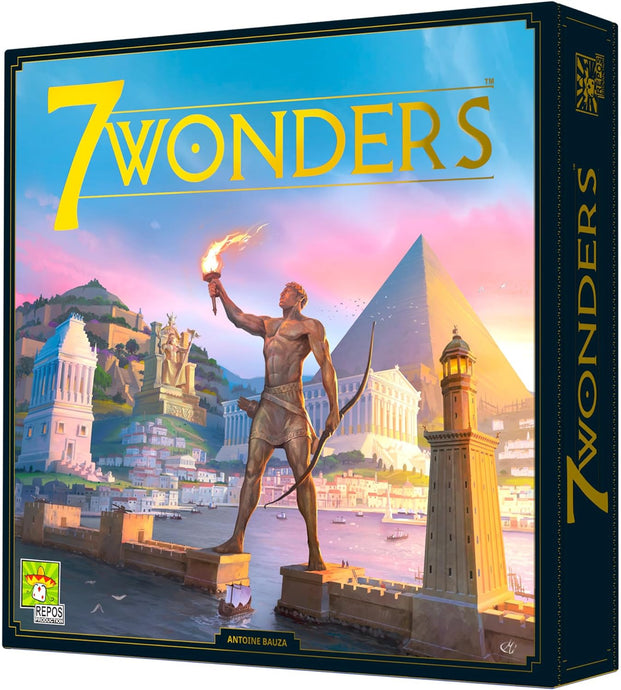 7 Wonders Board Game BASE GAME (New Edition) for Family | Civilization and Strategy Board Game for Adult Game Night | 3-7 Players | Ages 10+ | Made by Repos Production