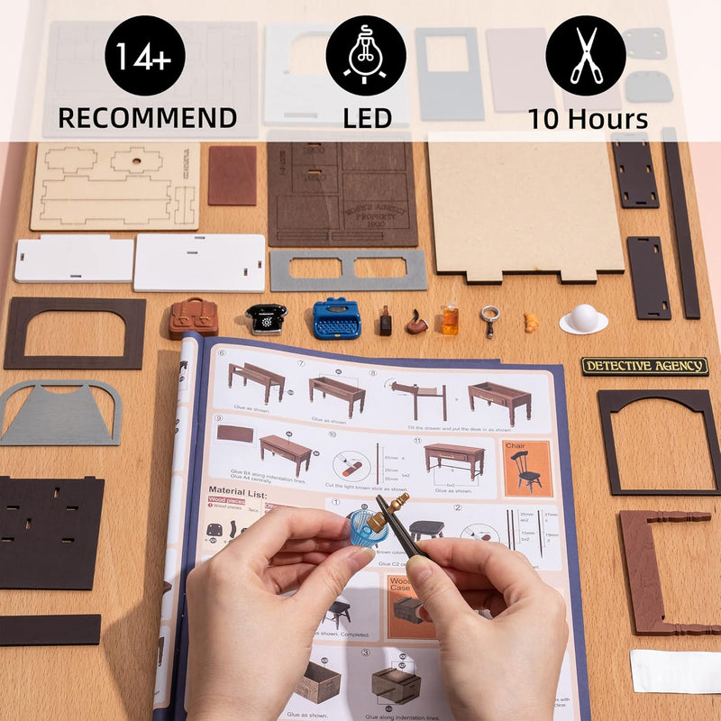 Load image into Gallery viewer, Rolife Mose&#39;s Detective Agency DIY Book Nook Kit
