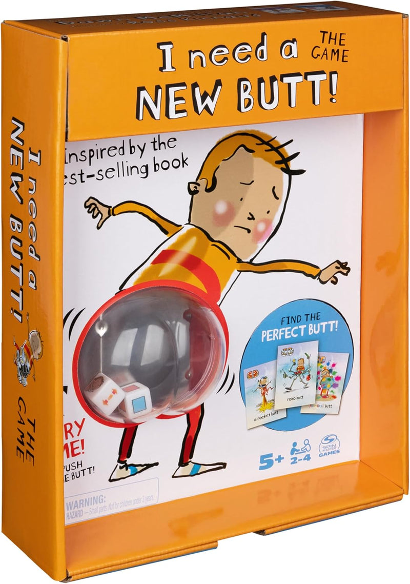 Load image into Gallery viewer, Spin Master Games I Need a New Butt! The Game, Based on The Book with Butt Popper and Butt Cheek Tiles Fun Game for Family Game Night, for Kids Ages 5 and up
